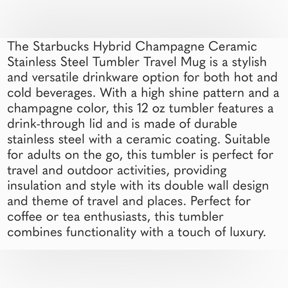 Starbucks 2013 Stainless Steel Ceramic Mobile Travel Mug - Picture 2 of 5